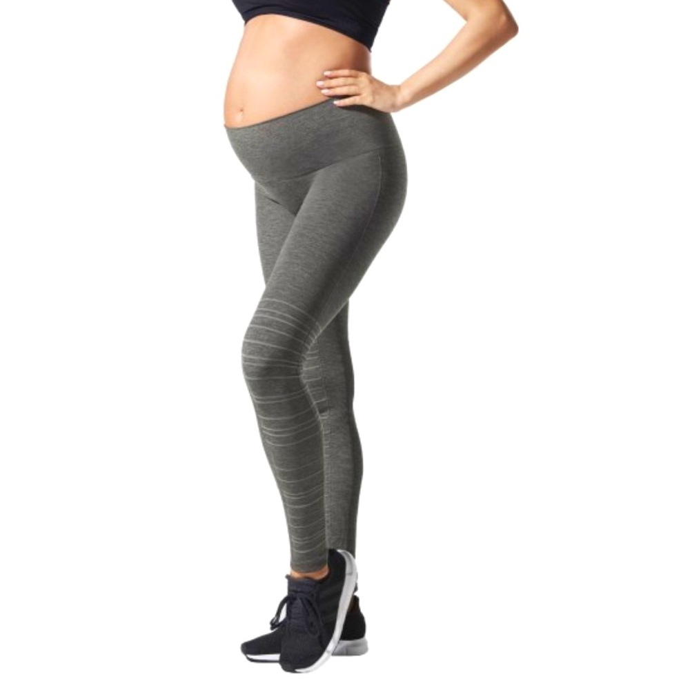 Blanqi Sport Support Hipster Cuffed Legging in Dark Grey Sz S Seamless USA Made